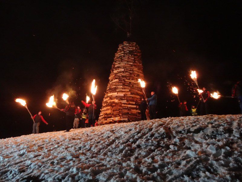 Funken der Gemeinde Götzis am Funkensonntag, den 14.02.2016 in St. Arbogast.