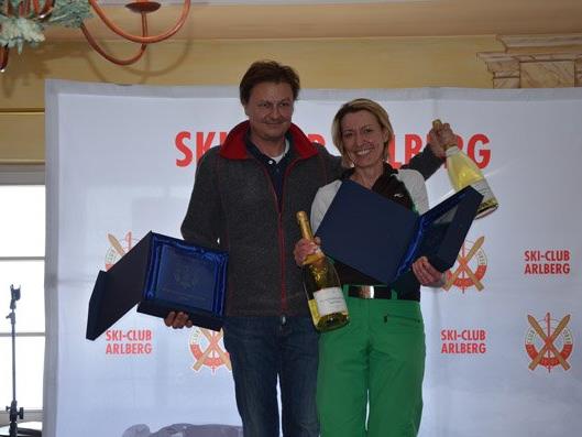 Die Tagessieger Simon Scrivener und Manuela Gell.
