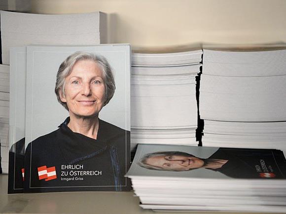 Wahlkampfmaterial im Wahlkampfbüro der Kampagne für die Bundespräsidentschaftskandidatur von Irmgard Griss