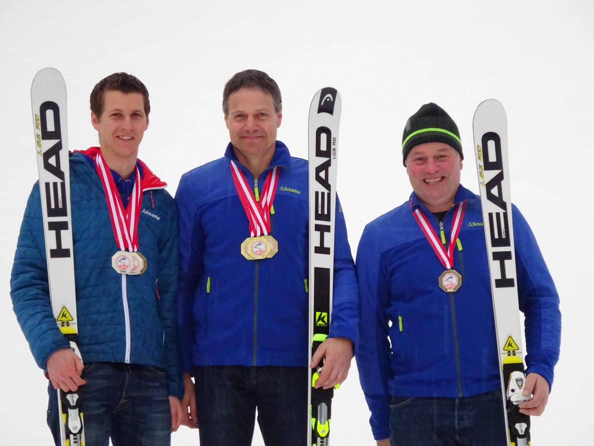 Die erfolgreichen Masters Rennläufer des WSV Silbertal: Mathias Säly, Günter Loretz und Michael Loretz