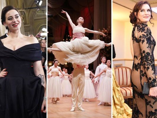 Elegante Kleider am Ball der Bälle in Wien. Elegante Kleider am Ball der Bälle in Wien.