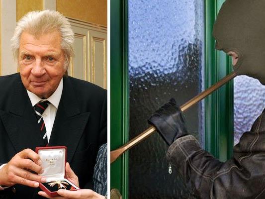 Werner Schneyder mit dem Ehrenkreuz, das ihm bei dem Einbruch gestohlen wurde Werner Schneyder mit dem Ehrenkreuz, das ihm bei dem Einbruch gestohlen wurde