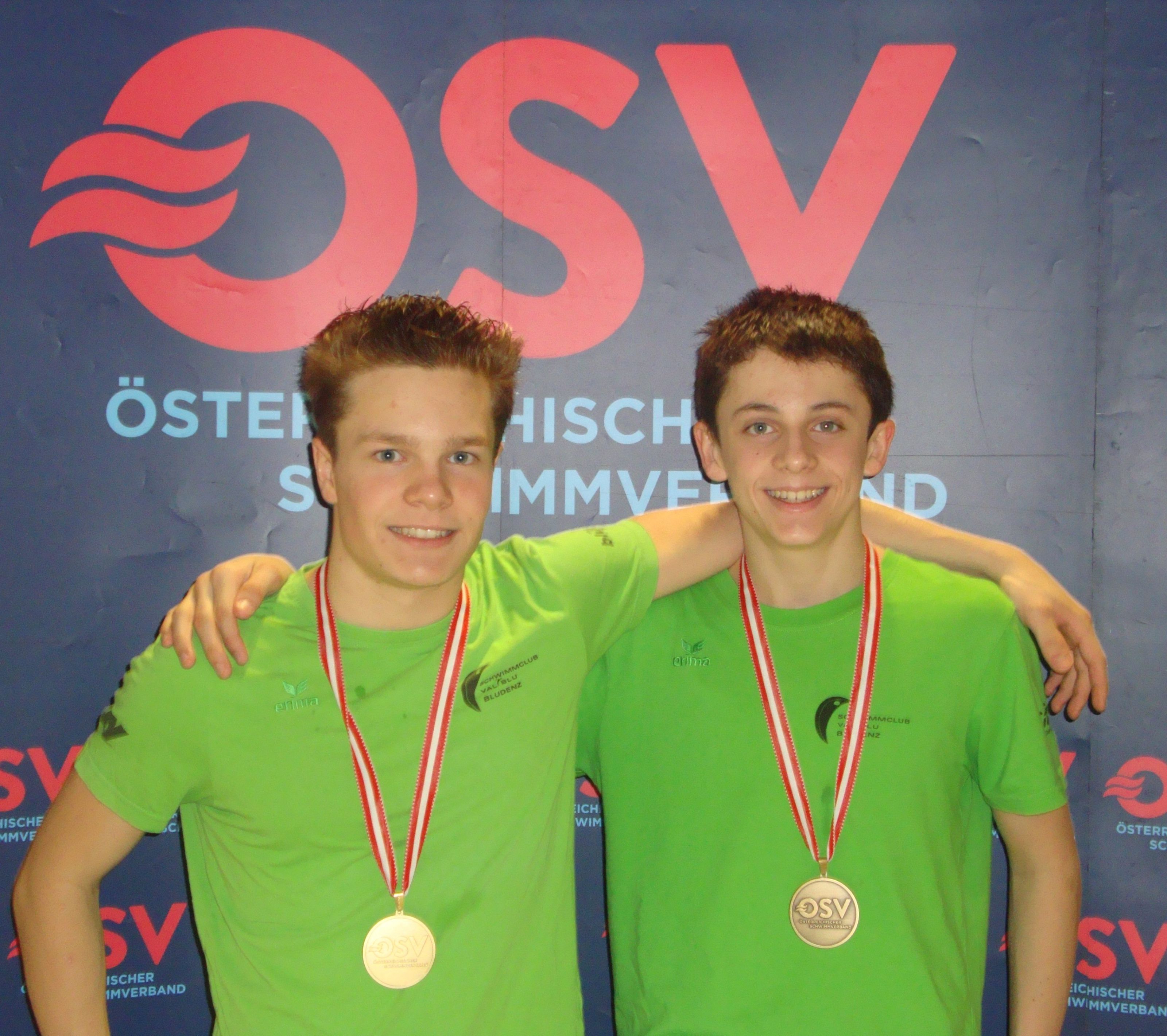 Erfolgreiche Schwimmer Nicolas Pock und Moritz Messner (v.l.)