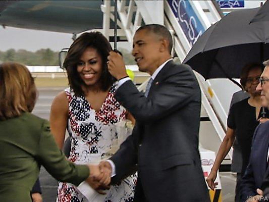 Am Sonntag trafen die Obamas in Havanna ein