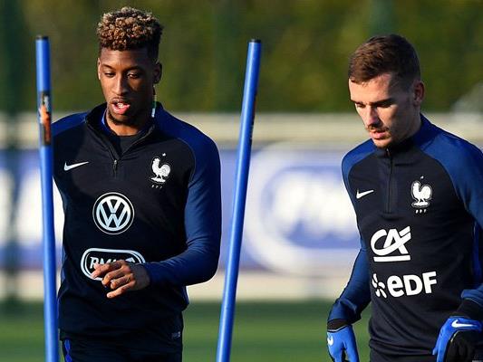 Kingsley Coman und Antoine Griezmann im Training von "Les Bleus".
