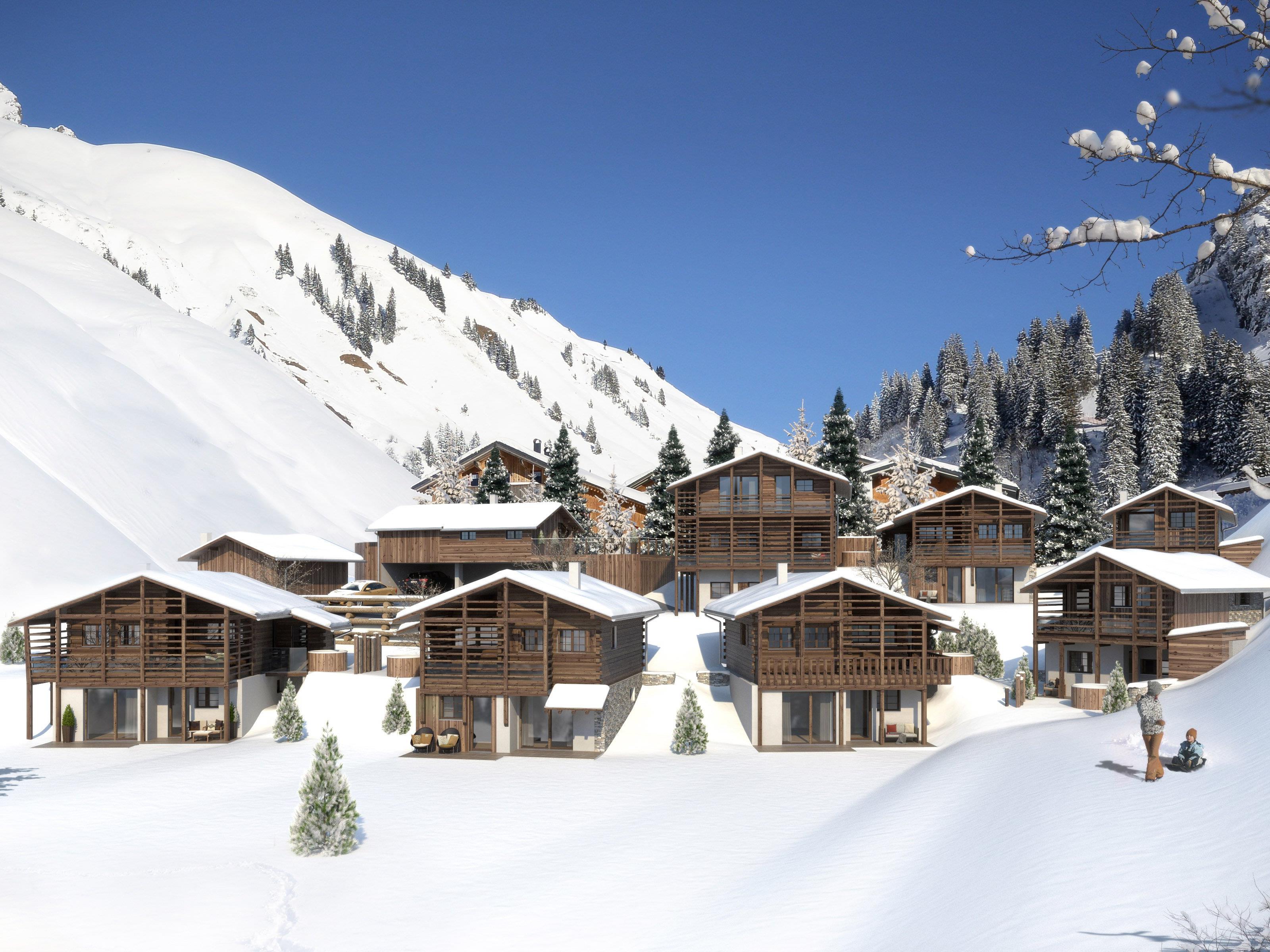 In Schröcken entzsteht bis zum Beginn der Wintersaison 2016/17 ein neues Chalet-Dorf.