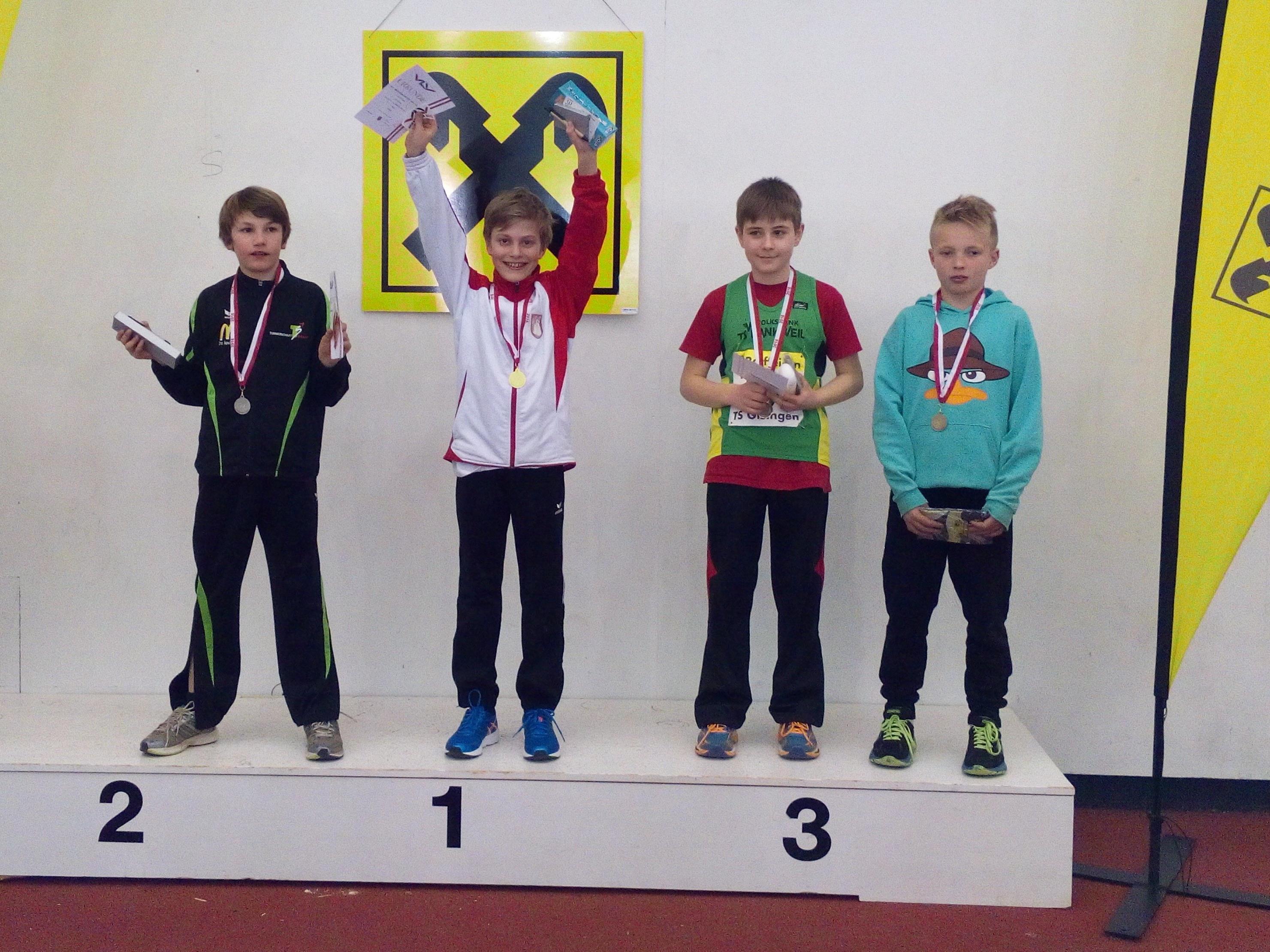 Leon Fürpass vom SV Lochau Leichtathletik hieß der Sieger beim 50-Meter-Sprint in der Klasse MU12 der VLV Leichtathletik Hallenmeisterschaft.