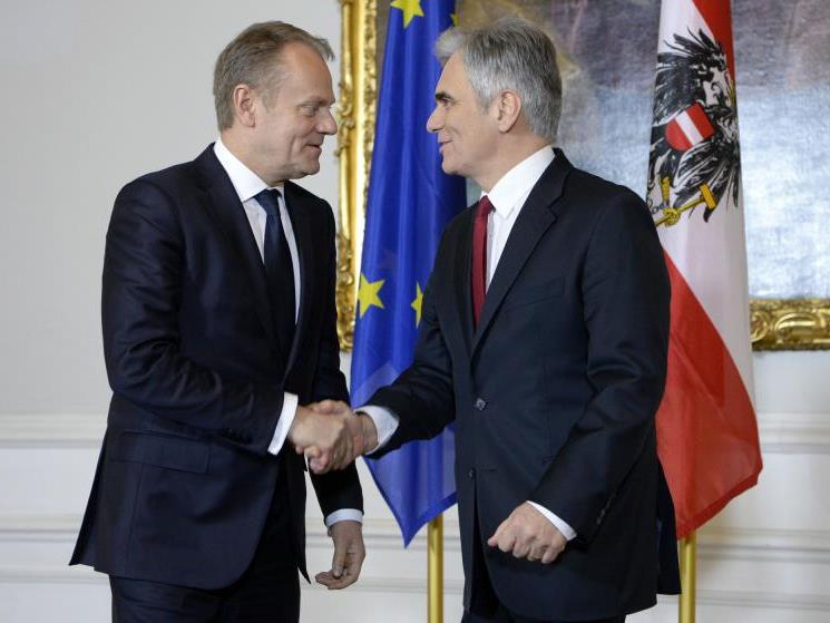 Treffen von Bundeskanzler Faymann mit EU-Ratspräsident Tusk