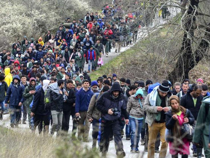 Über 1.000 Migranten suchen einen Weg über die mazedonische Grenze.