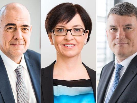 V.l.n.r.: Zumtobel-CEO Ulrich Schumacher, Finanzvorstand Karin Sonnenmoser und der neue dritte im Bunde des Vorstandes, Alfred Felder.