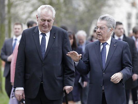 Heinz Fischer im Gespräch mit Tschechiens Präsident Milos Zeman