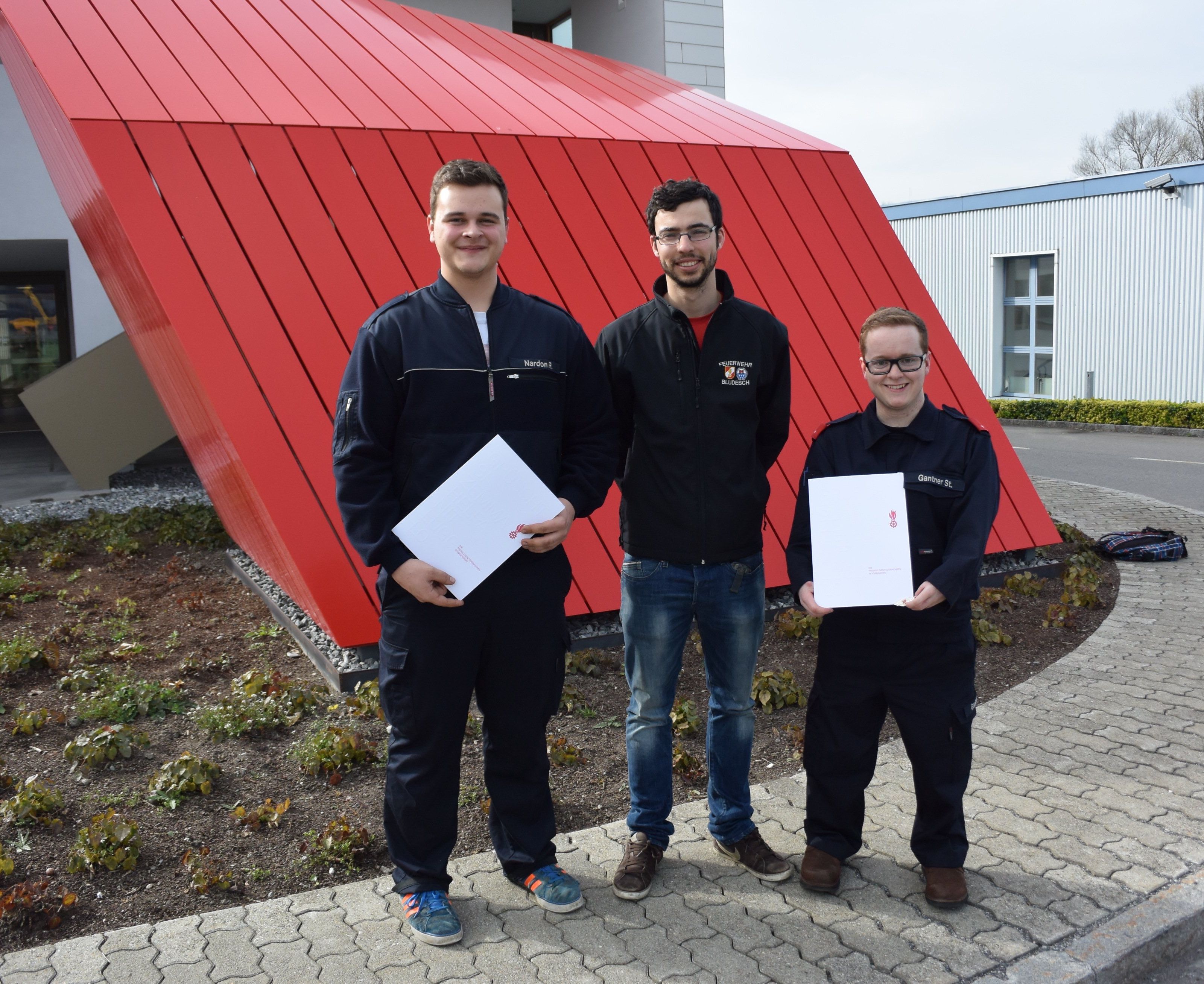 vlnr. Raphael Nardon, Trainer David Thoma & Stefan Gantner vlnr. Raphael Nardon, Trainer David Thoma & Stefan Gantner