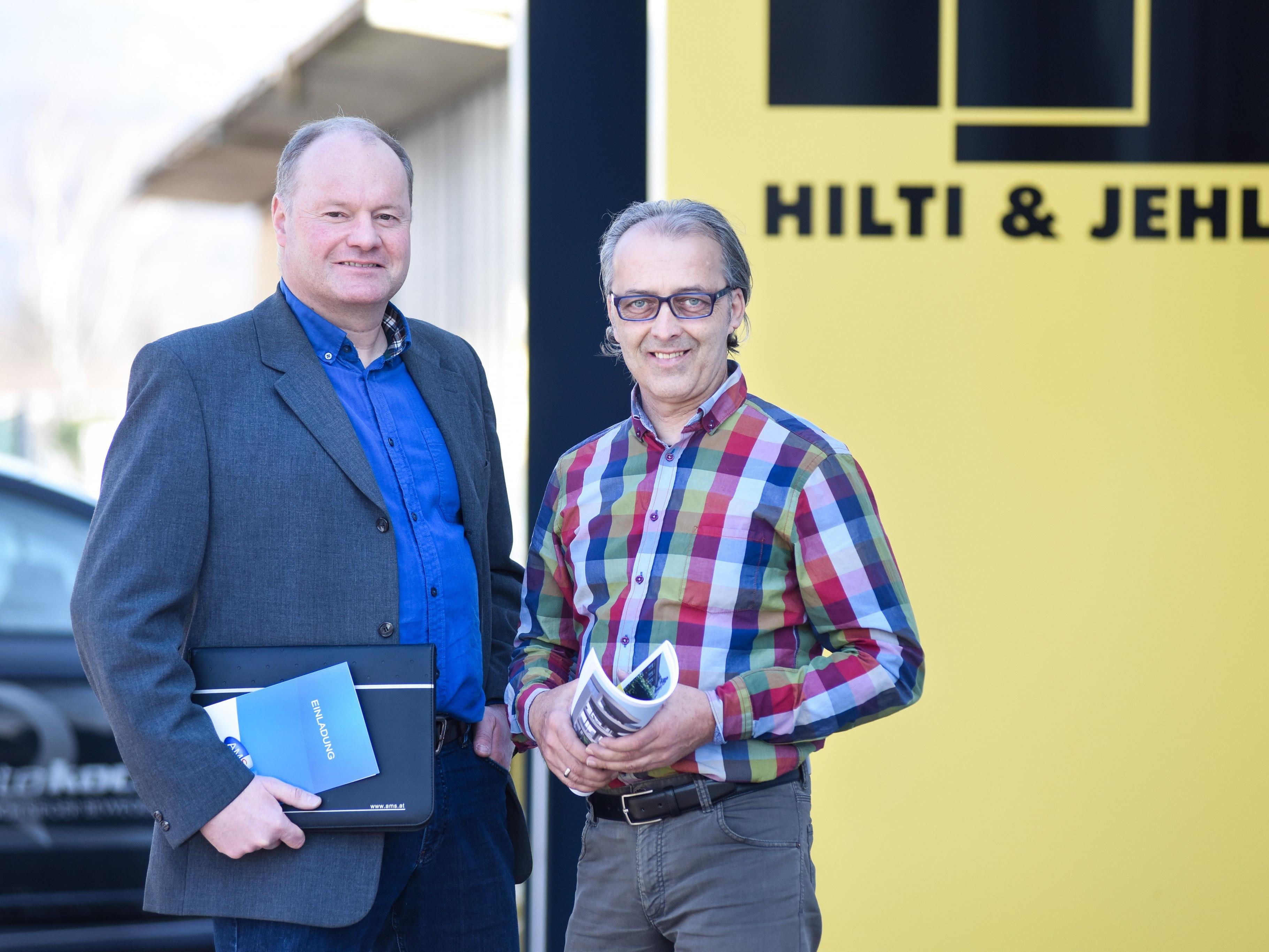 Erfolgreiche Partnerschaft: AMS-Berater Manfred Gort und Roland Martin, Personalleiter Hilti & Jehle
