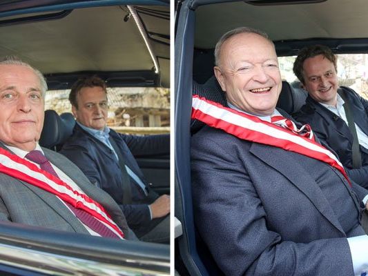 Mit Hanno Settele auf "Wahlfahrt": Ein relativ gefasster Rudolf Hundstorfer und ein geradezu fröhlicher Andreas Khol Mit Hanno Settele auf "Wahlfahrt": Ein relativ gefasster Rudolf Hundstorfer und ein geradezu fröhlicher Andreas Khol