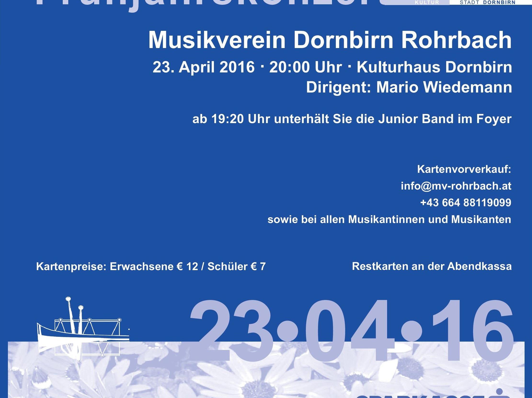 Anzeige Frühjahrskonzert MV Dornbirn Rohrbach