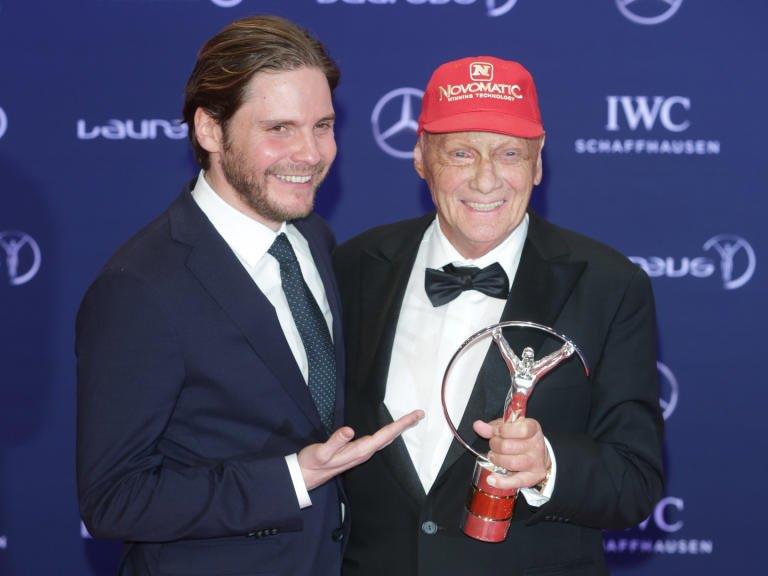 Niki Lauda mit Schauspieler Daniel Brühl