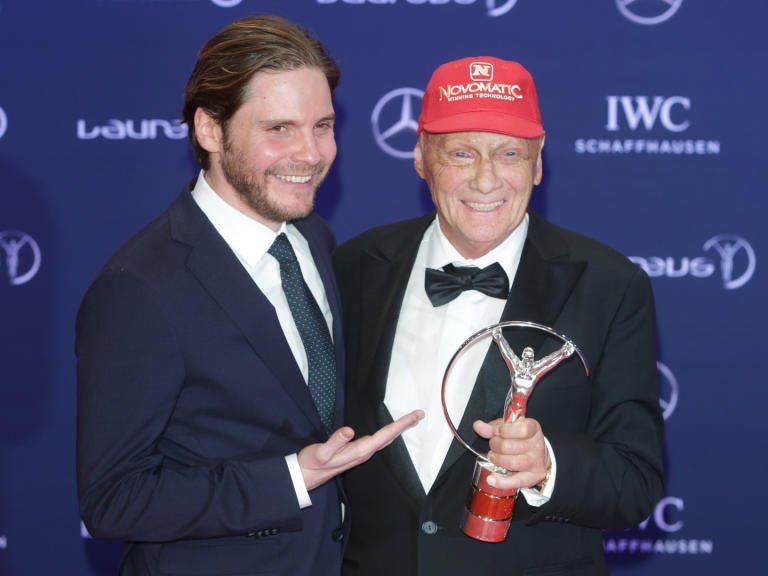 Niki Lauda mit Schauspieler Daniel Brühl Niki Lauda mit Schauspieler Daniel Brühl