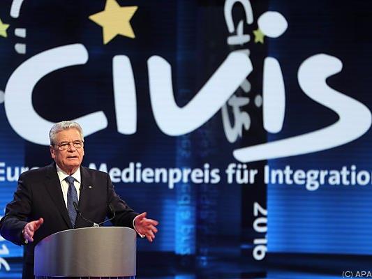 Gauck war bei der Verleihung des CIVIS-Medienpreises anwesend