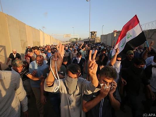 Ausschreitungen in der Grünen Zone in Bagdad