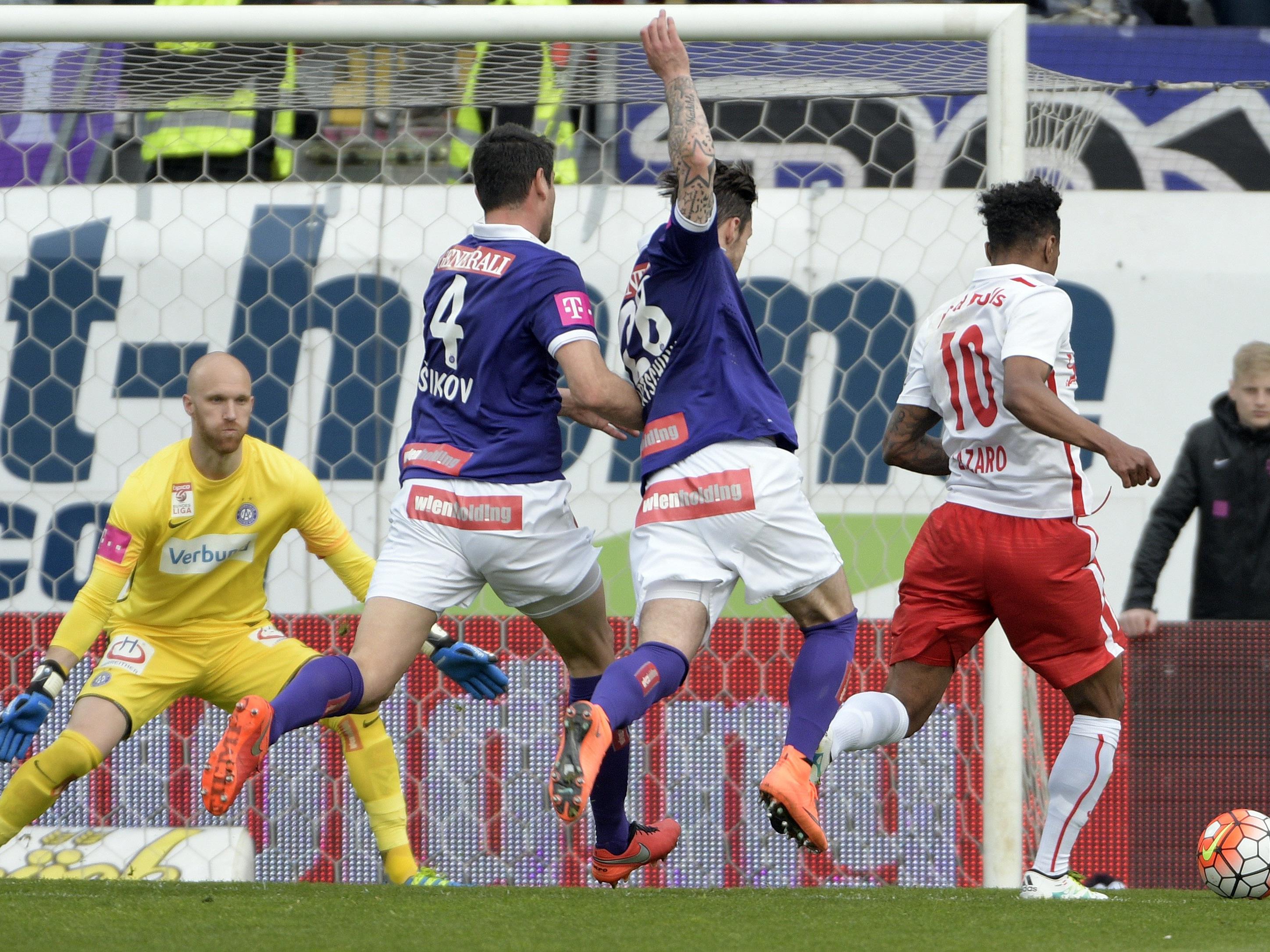 Die Wiener Austria kassierte gegen Red Bull Salzburg zwei Tore.