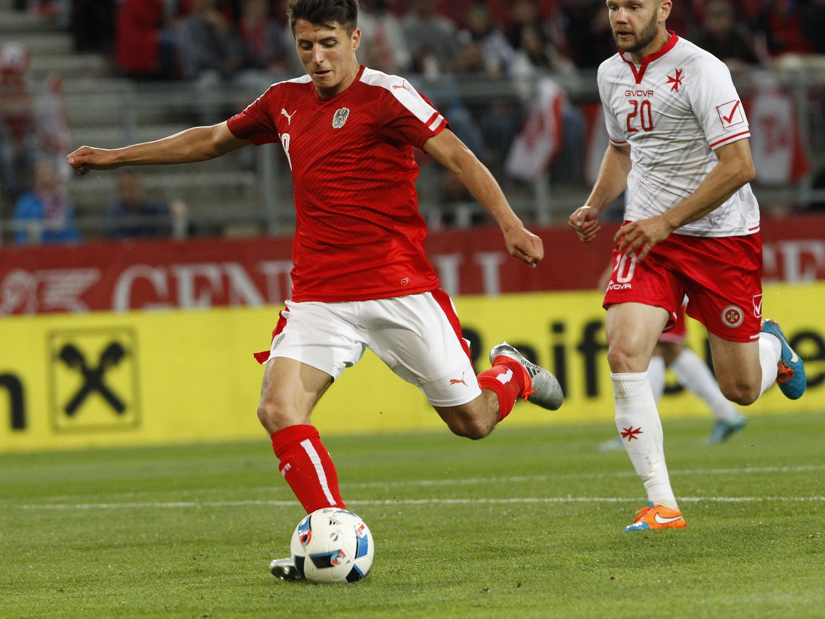 Alessandro Schöpf traf erstmals im österreichischen A-Team. Alessandro Schöpf traf erstmals im österreichischen A-Team.