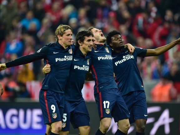 Atletico jubelt über den zweiten Finaleinzug nach 2014. Atletico jubelt über den zweiten Finaleinzug nach 2014.
