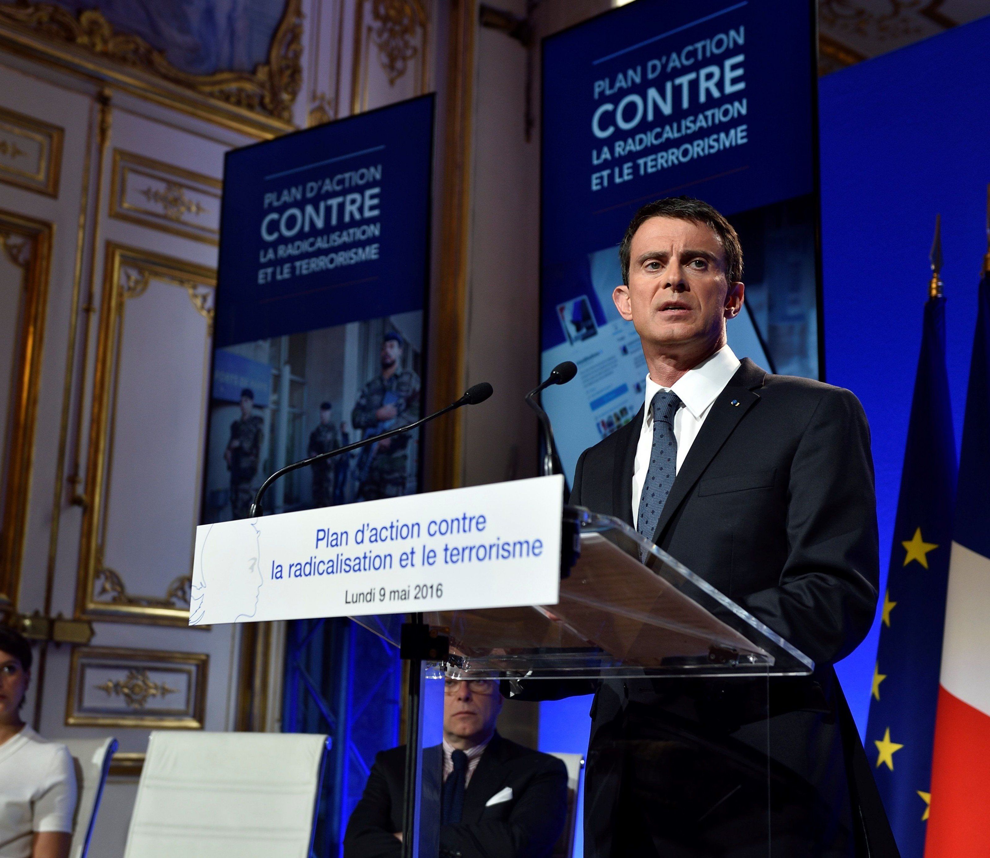 Premierminister Manuel Valls am Montag bei der Vorstellung eines "Aktionsplans gegen Radikalisierung und Terrorismus". Premierminister Manuel Valls am Montag bei der Vorstellung eines "Aktionsplans gegen Radikalisierung und Terrorismus".