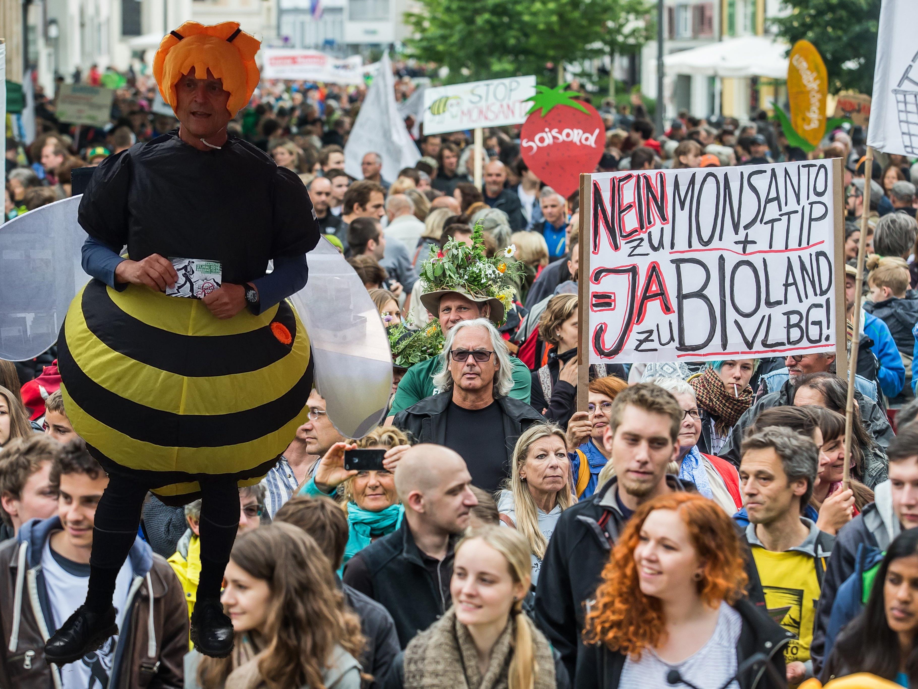 In Bregenz wird heute, Samstag gegen TTIP und Monsanto demonstriert.