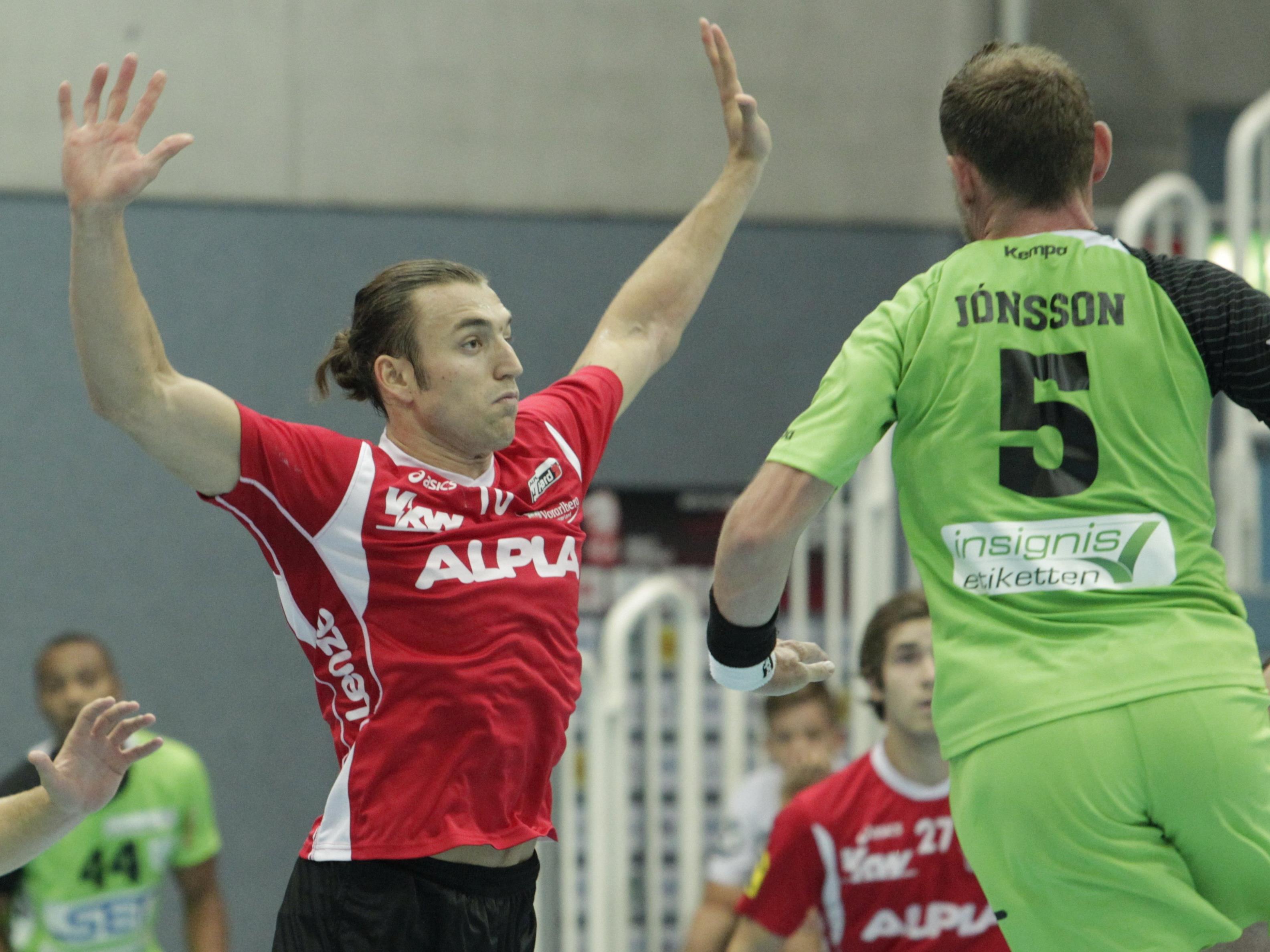 Frédéric Wüstner ist der Turm in der Abwehr von Handball-Meister ALPLA HC Hard
