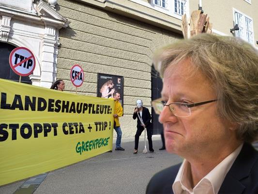 Grünen-Klubobmann Adi Gross fordert von Vizekanzler Reinhold Mitterleher die Ablehnung von CETA.