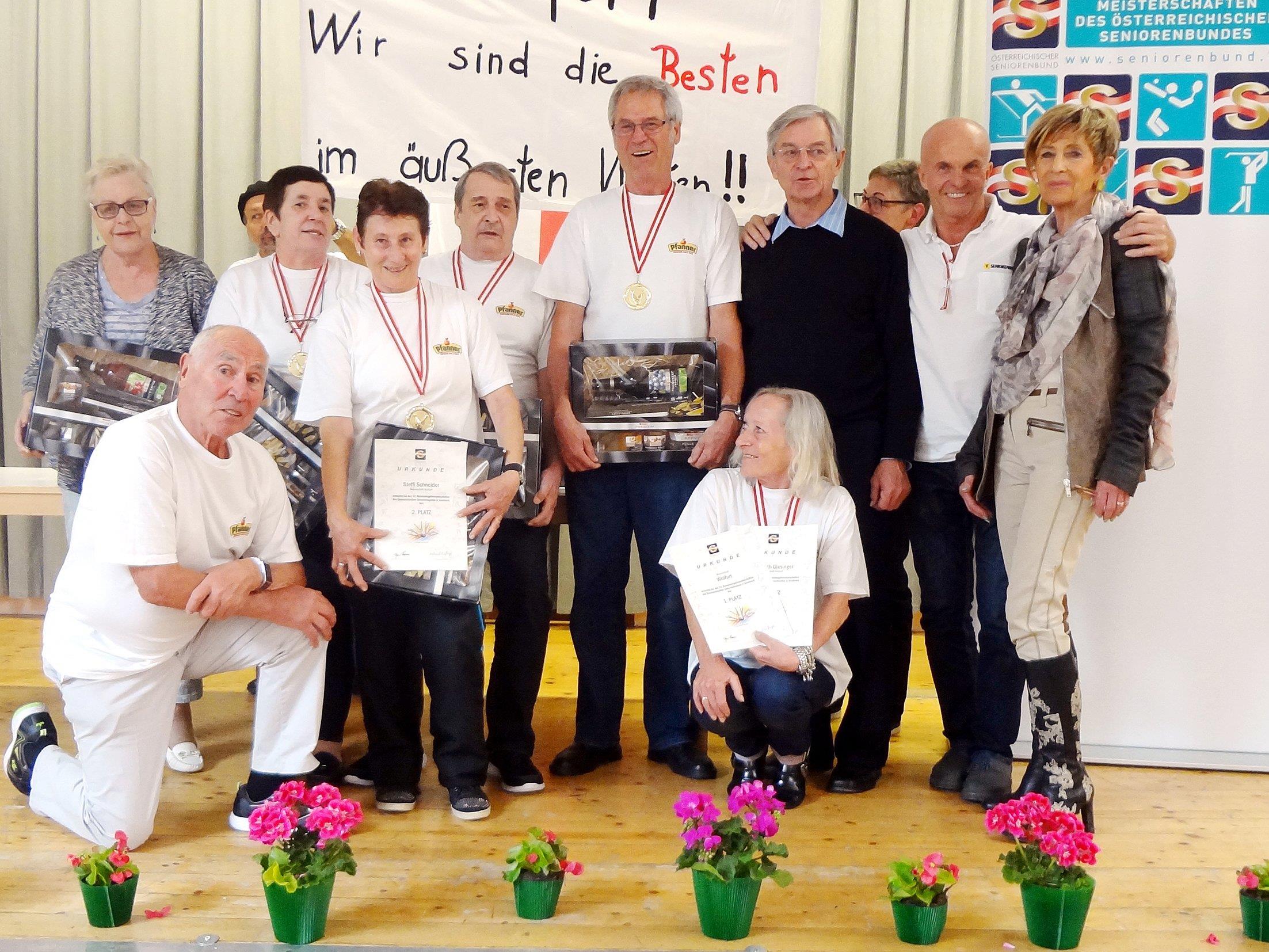 Unsere erfolgreiche Mannschaft aus Wolfurt bei den Seniorenbund Bundeskegelmeisterschaften 2016