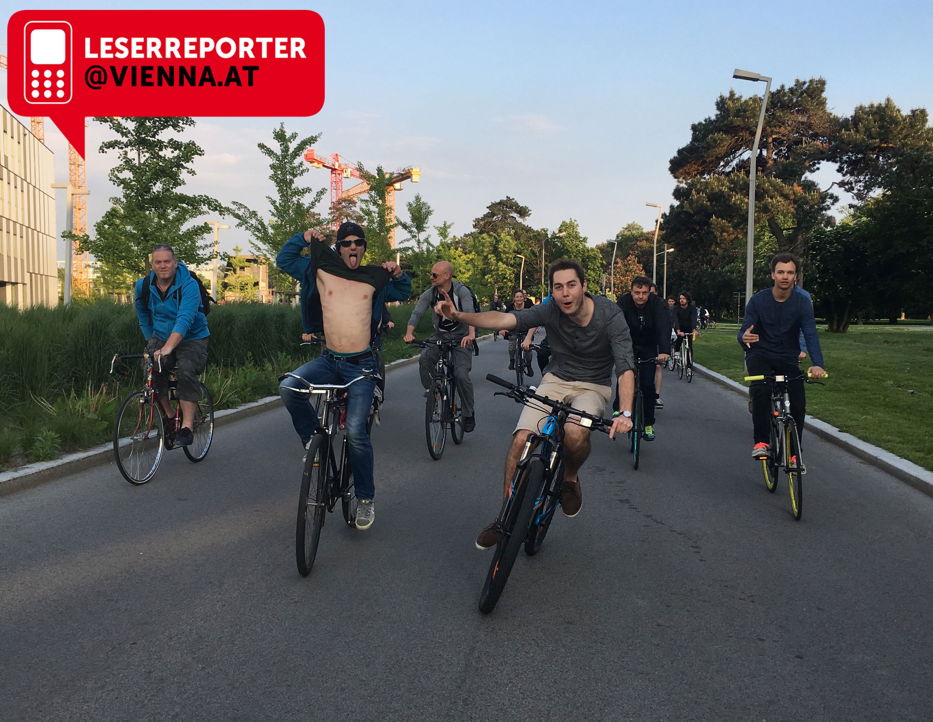 Bei der Critical Mass in Wien.