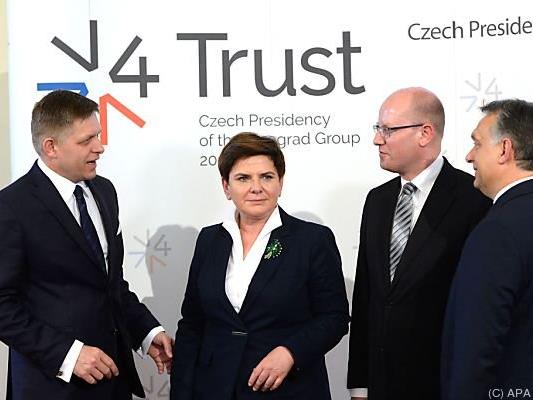 Die vier Regierungschefs trafen sich in Prag