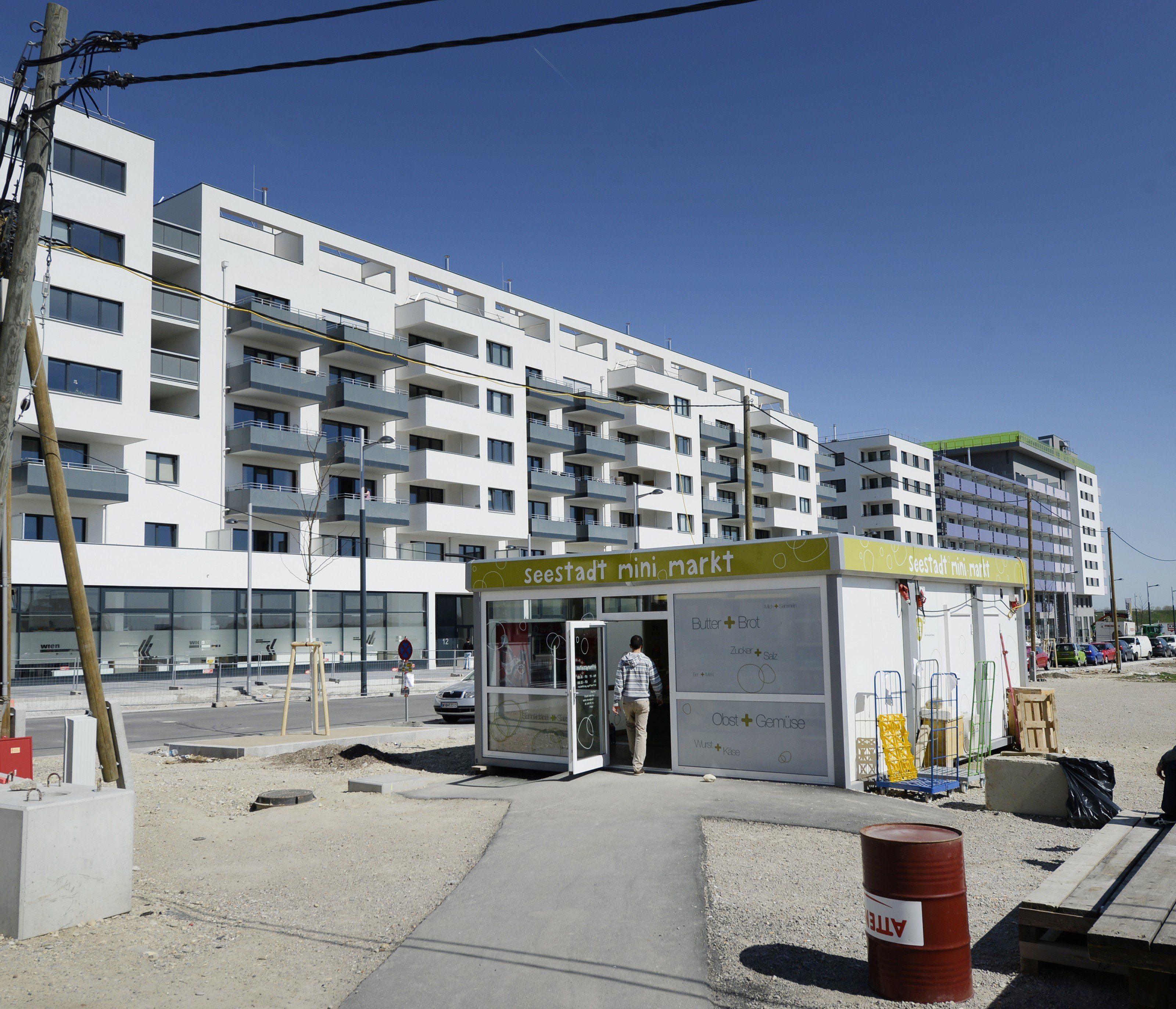 Der "Seestadt Mini Markt" in der Seestadt Aspern. Der "Seestadt Mini Markt" in der Seestadt Aspern.