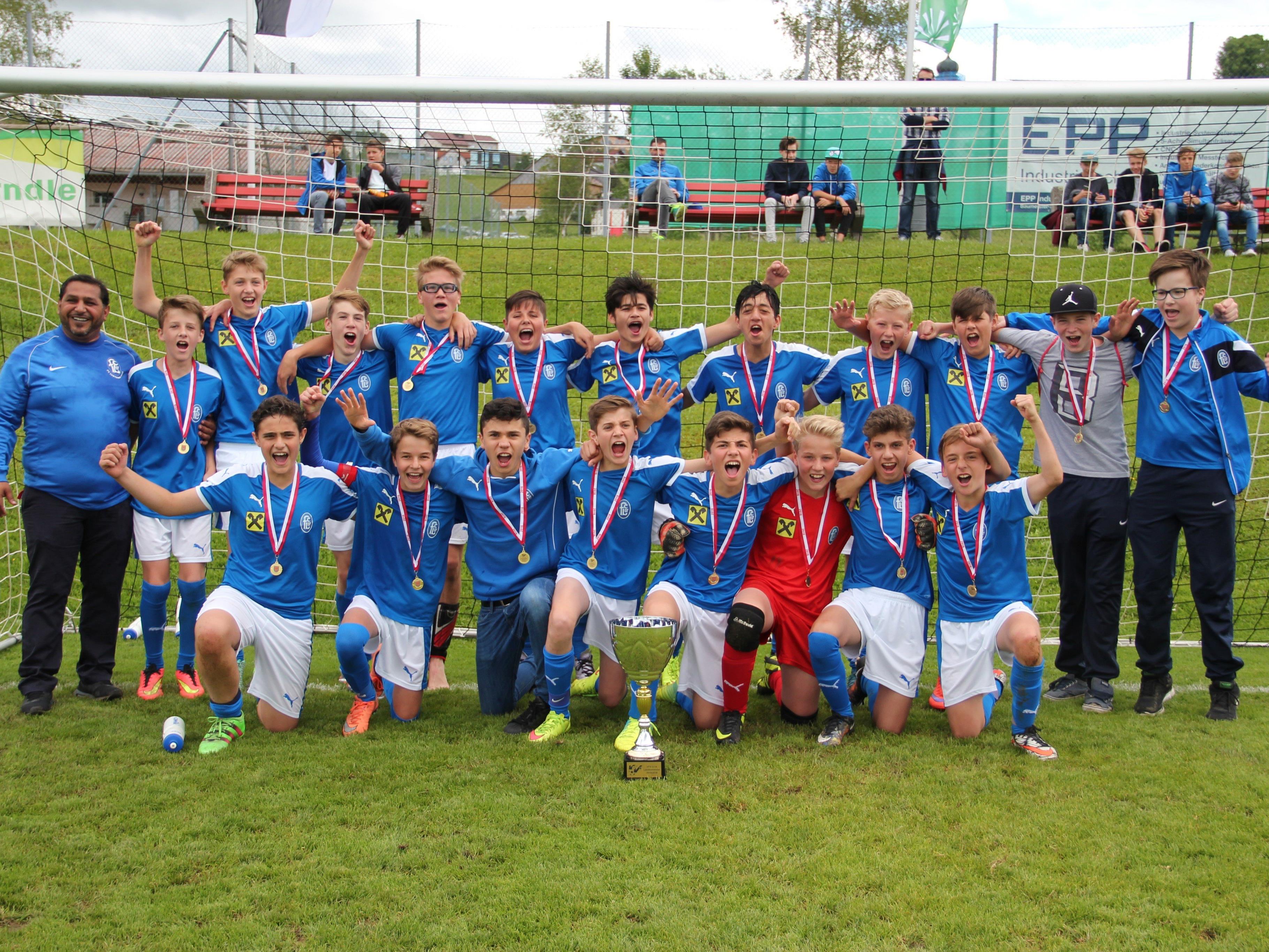 Das U14 Team des FC Lustenau zeigten beim Landesfinale eine starke Leistung und holte sich so verdient den Meistertitel.