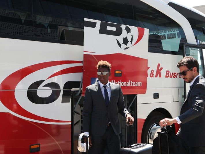 Das ÖFB-Team bei der Ankunft Das ÖFB-Team bei der Ankunft