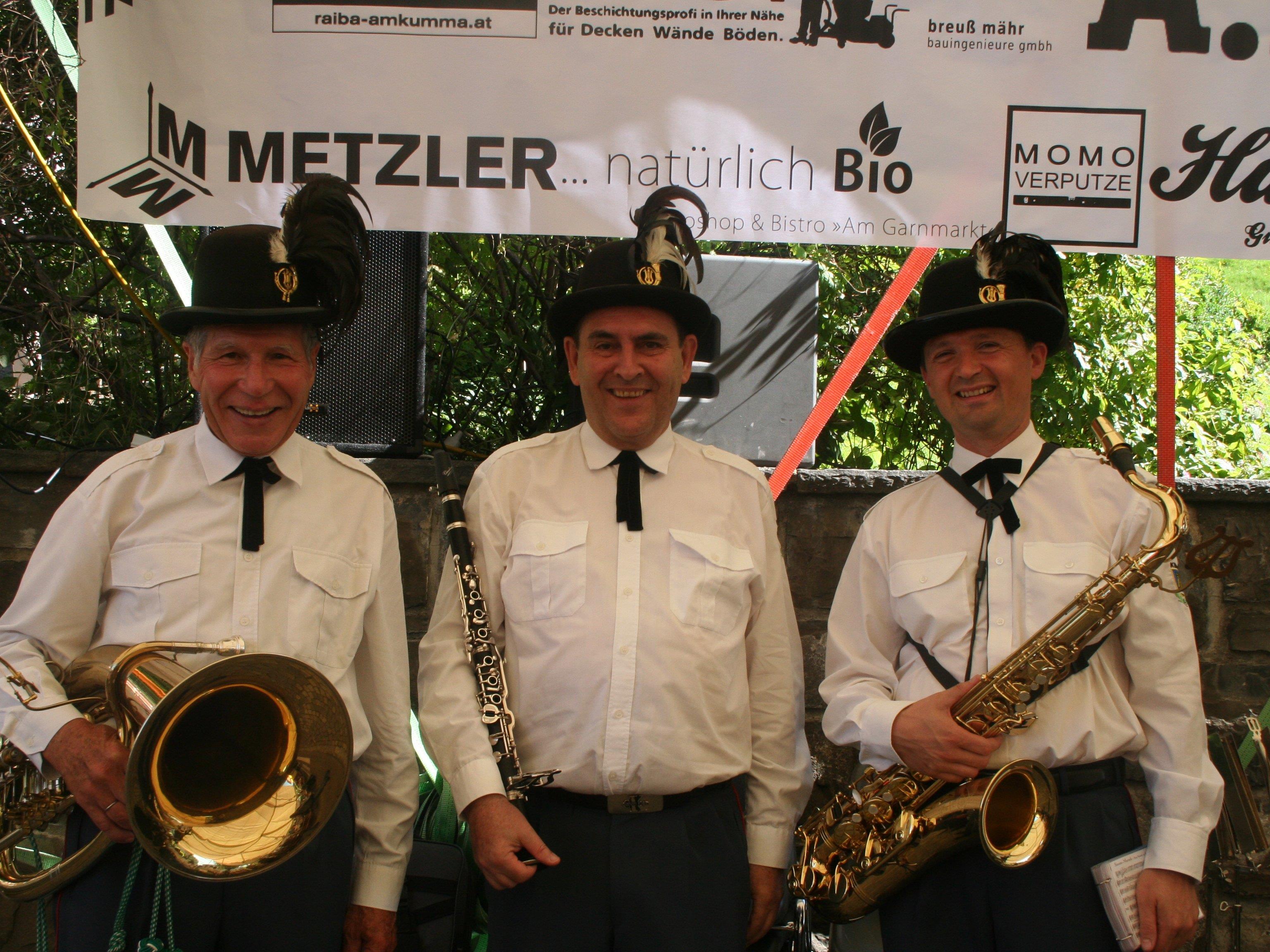 Wolfgang, Manfred und Wilfried vom Schützenmusikverein Koblach.