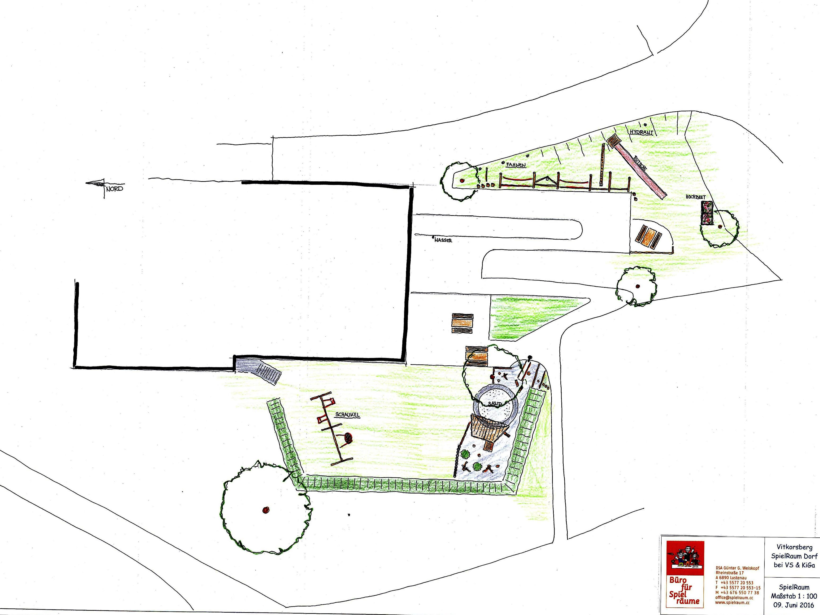 So soll er aussehen, der neue Spielplatz im Ortszentrum der Berggemeinde bei der Volksschule und dem Kindergarten