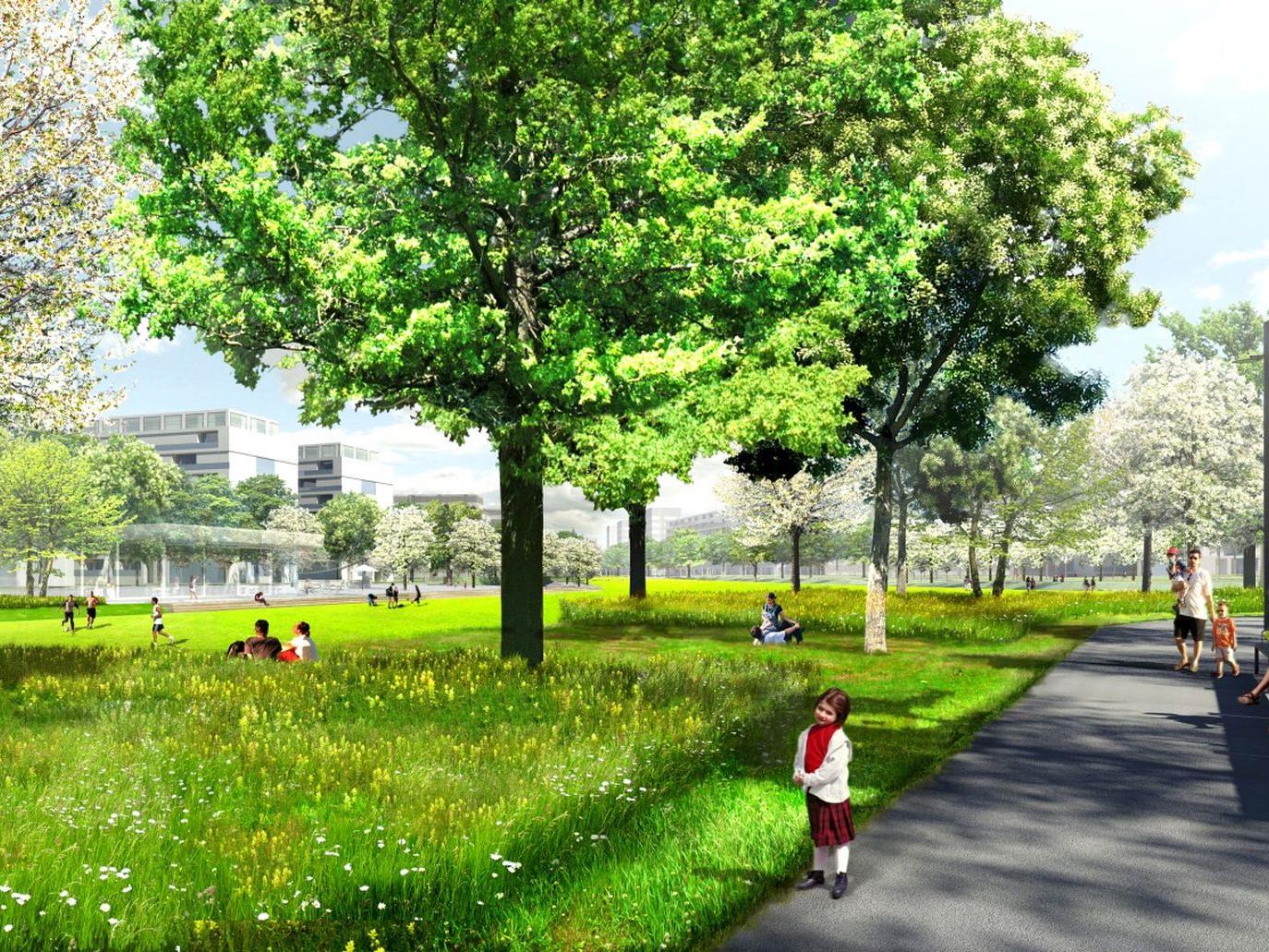 Am 8. Juli wird der erste Teil des helmut-Zilk-Parks im Sonnwendviertel eröffnet.