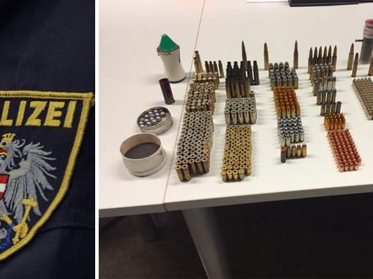 300 Stück verschiedenartiger Munition wurden in Wien-Floridsdorf gefunden.