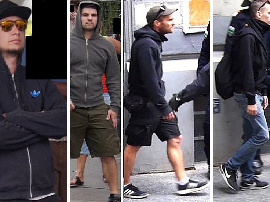 Diese vier Männer werden nach der Identitären-Demo polizeilich gesucht Diese vier Männer werden nach der Identitären-Demo polizeilich gesucht
