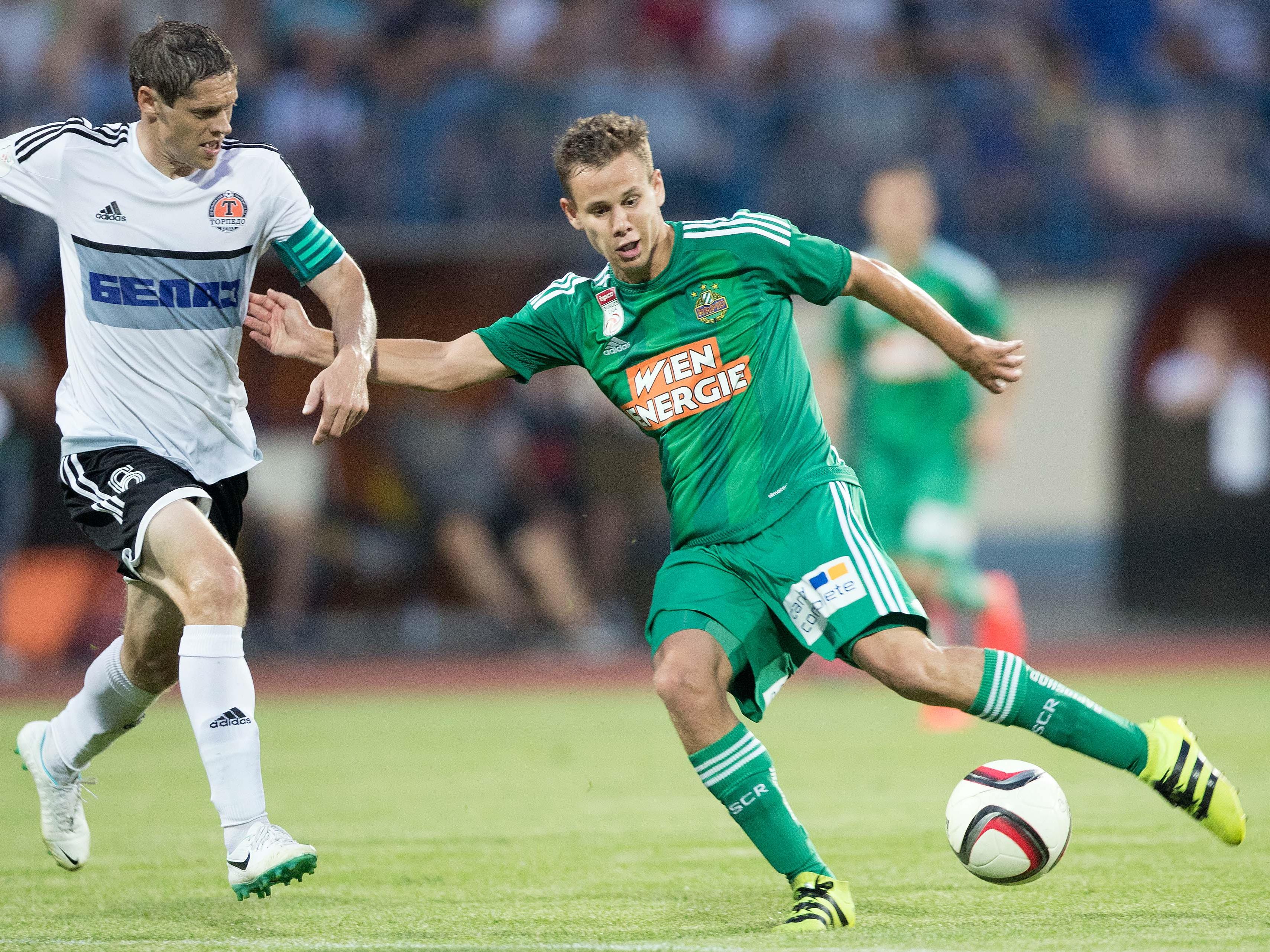 Louis Schaub empfängt mit Rapid Torpedo Schodsina zum ersten Europacupspiel im Allianz-Stadion.