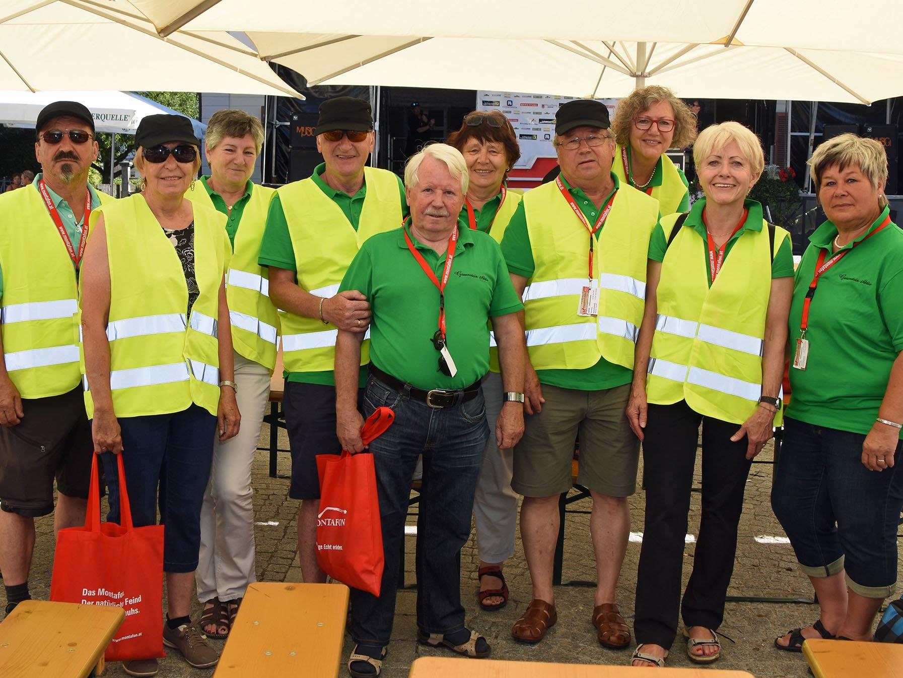 Helferinnen und Helfer von "Gauenstein Aktiv" beim M3 Montafon Mountainbike Marathon am letzten Samstag im Juli 2016