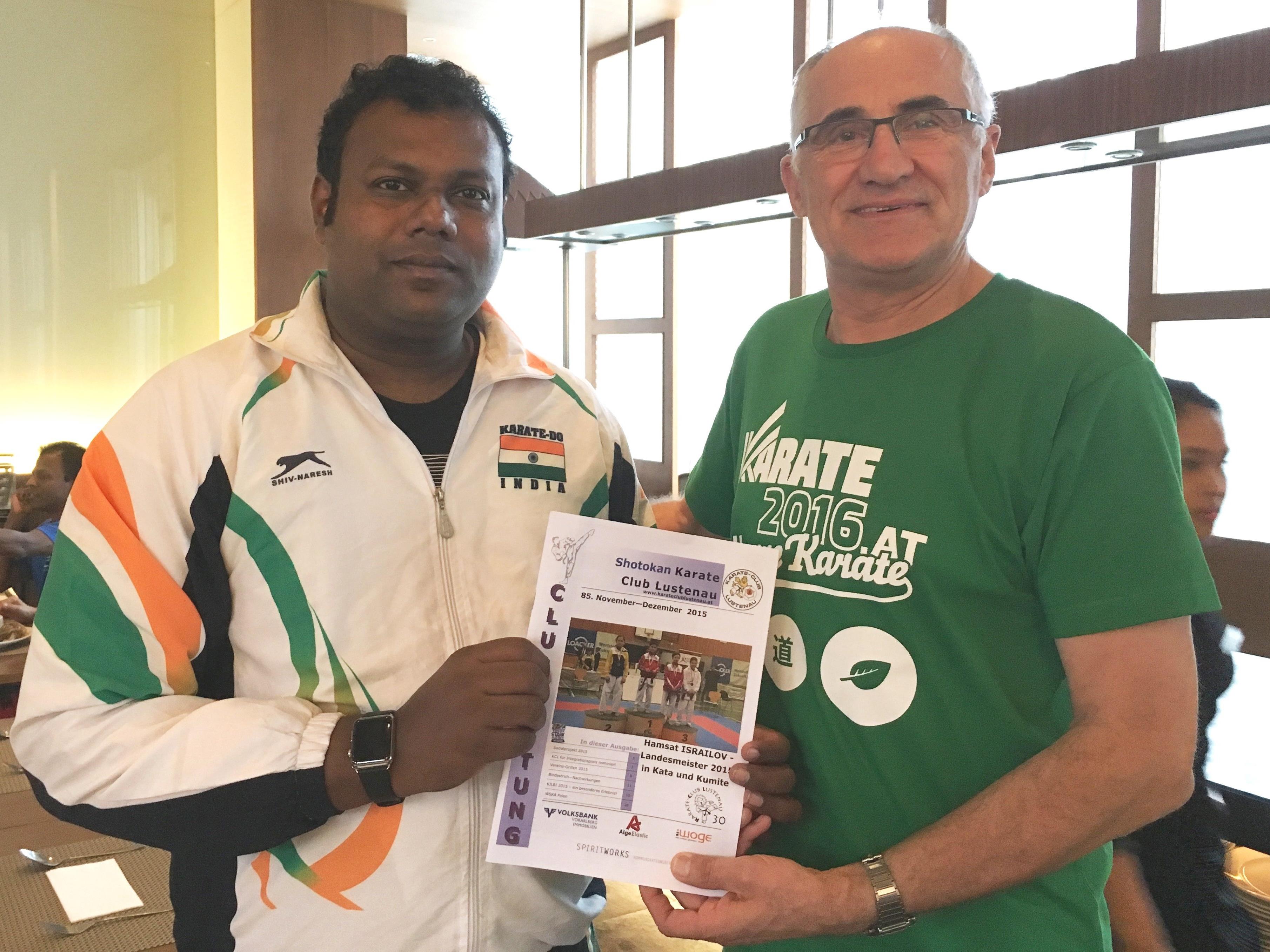 Die Zusammenarbeit zwischen dem Lustenauer Karate Club und Indien im Rahmen des Sozialprojekts ist besiegelt.