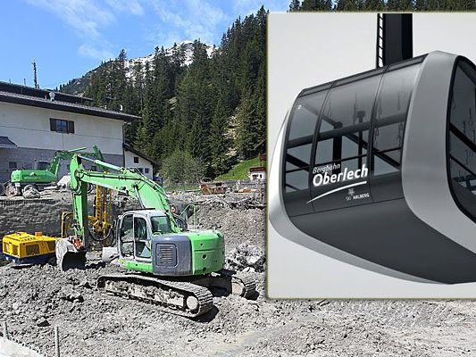 Steurer Seilbahnen aus Doren baut die neue Zubringerbahn zwischen Lech und Oberlech.