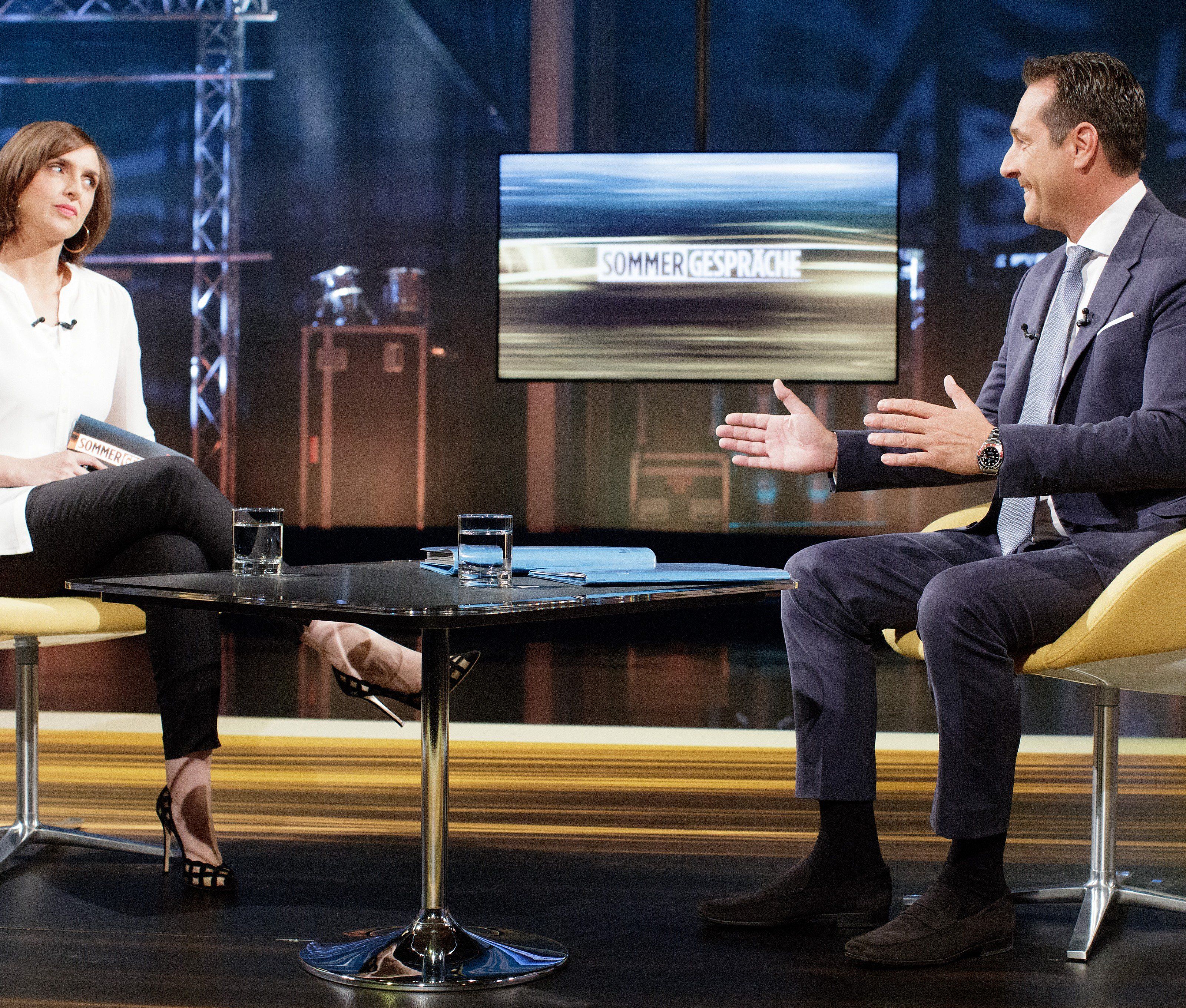 FPÖ-Chef Strache bem ORF-Sommergespräch FPÖ-Chef Strache bem ORF-Sommergespräch