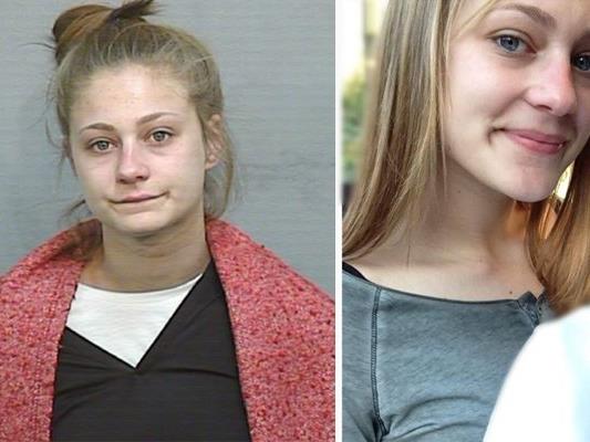 Im Vergleich: links das Knastfoto, rechts das Bild, das die 18-Jährige der Polizei geschickt hat.