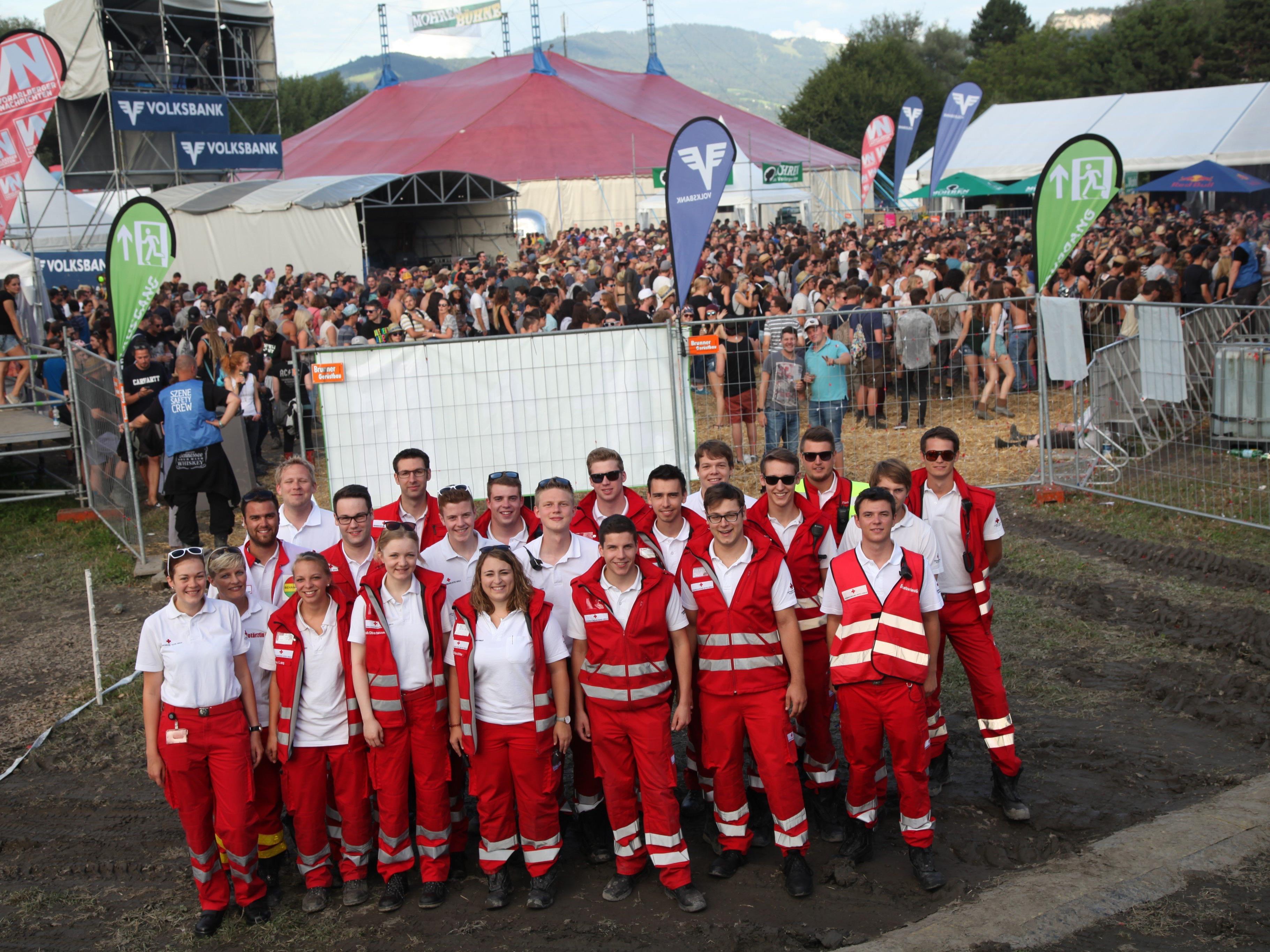 Das Team der Rotkreuz Abteilung Lustenau beim diesjährigen Szene Open Air