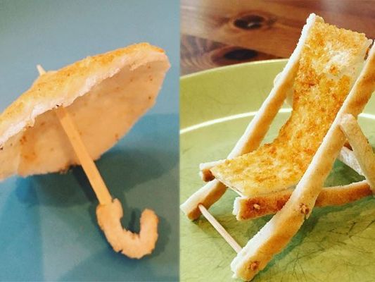 Kreative Toast-Kunst für die Töchter Kreative Toast-Kunst für die Töchter
