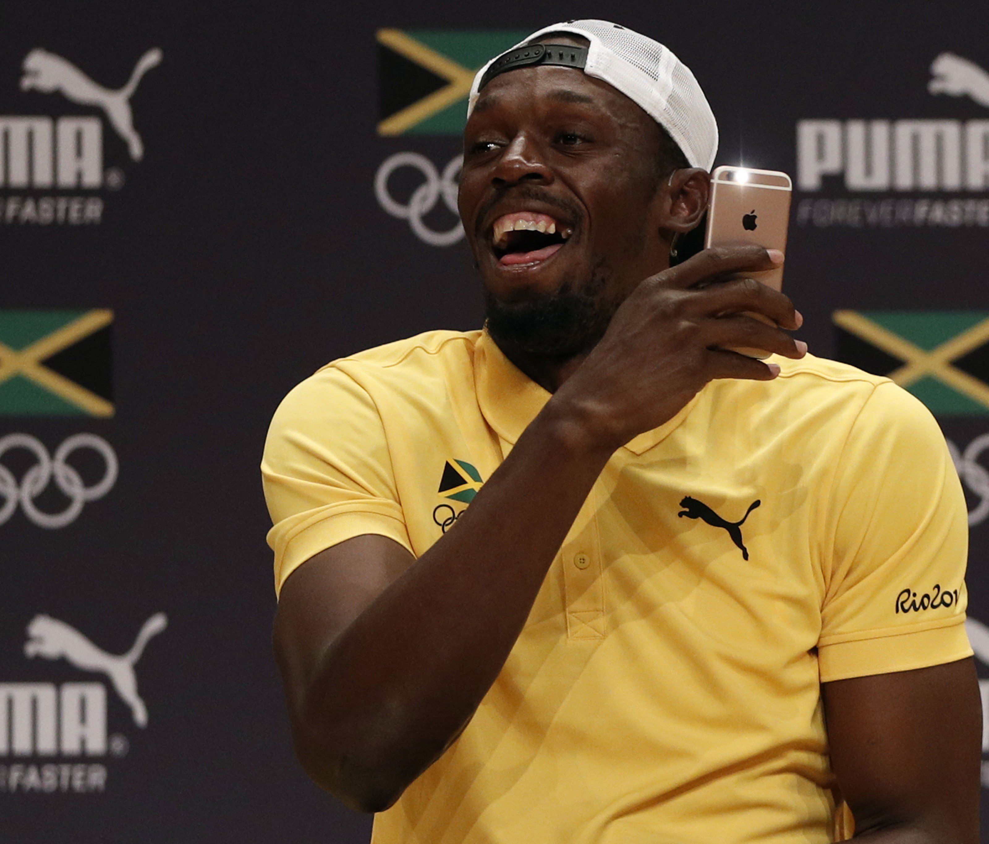 Spaßvogel Bolt nahm es mit Humor. Spaßvogel Bolt nahm es mit Humor.